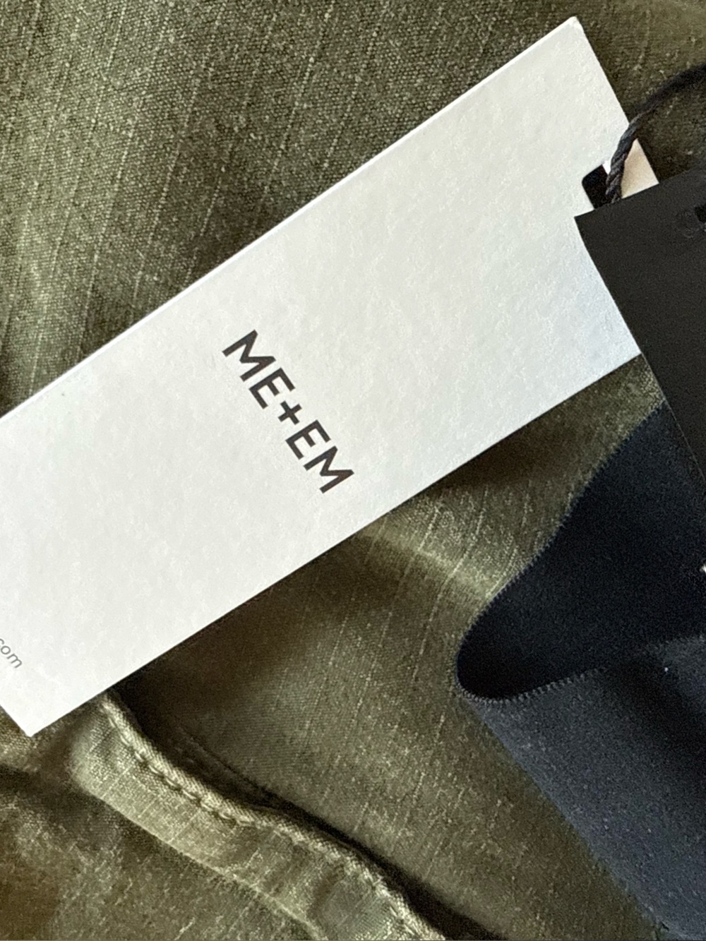 New ME+EM Wide-Leg Cargo Trouser Elastic Waist Pants NWT Spring Olive Size 2 - Picture 15 of 16